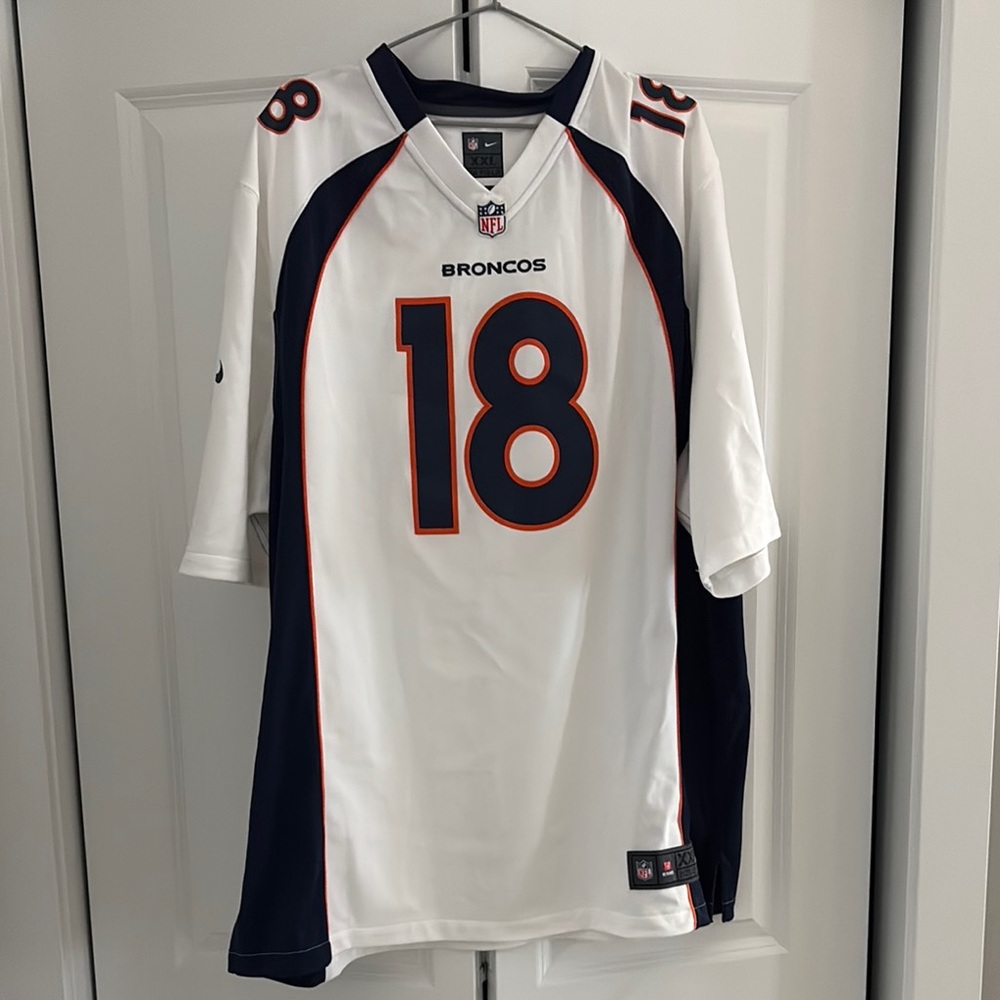 Men's White and Blue Football Jersey